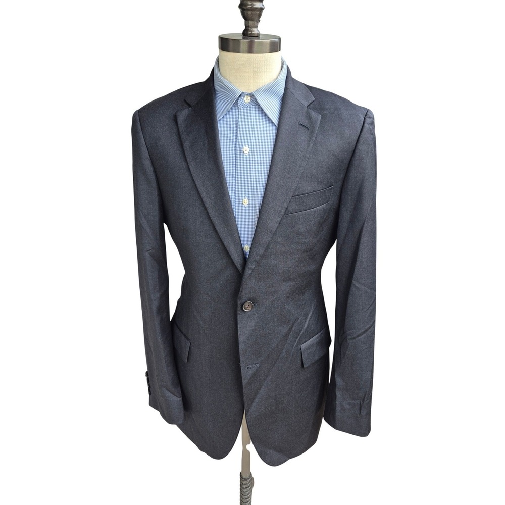 Hugo Boss Nordstrom Super 100 Wool Blazer Mens Charcoal Gray Sport Coat Sz 40 L‎